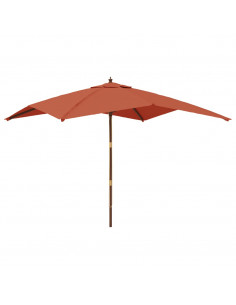 Ombrellone da Giardino Palo in Legno Terracotta 300x300x273 cm 2