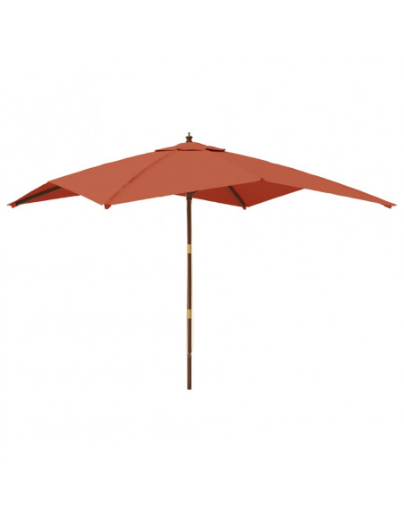 Ombrellone da Giardino Palo in Legno Terracotta 300x300x273 cm