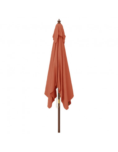 Ombrellone da Giardino Palo in Legno Terracotta 300x300x273 cm