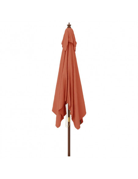 Ombrellone da Giardino Palo in Legno Terracotta 300x300x273 cm