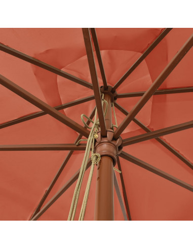 Ombrellone da Giardino Palo in Legno Terracotta 300x300x273 cm