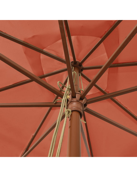 Ombrellone da Giardino Palo in Legno Terracotta 300x300x273 cm