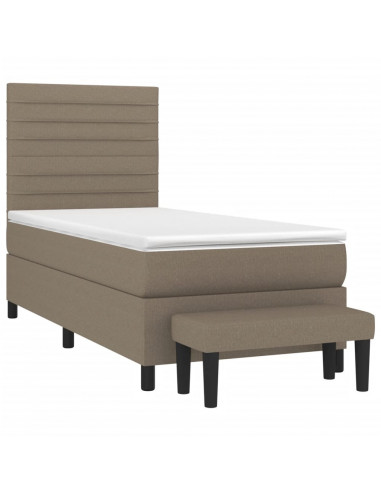 Giroletto a Molle con Materasso Tortora 90x190 cm in Tessuto