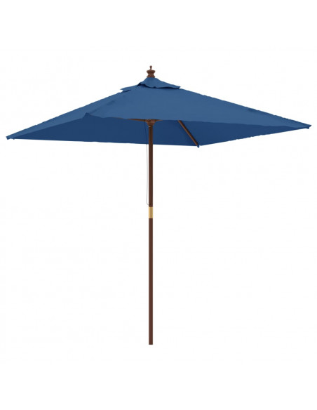 Ombrellone da Giardino con Palo in Legno Azzurro 198x198x231 cm