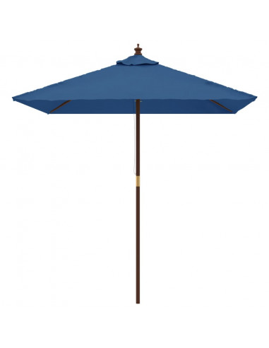 Ombrellone da Giardino con Palo in Legno Azzurro 198x198x231 cm