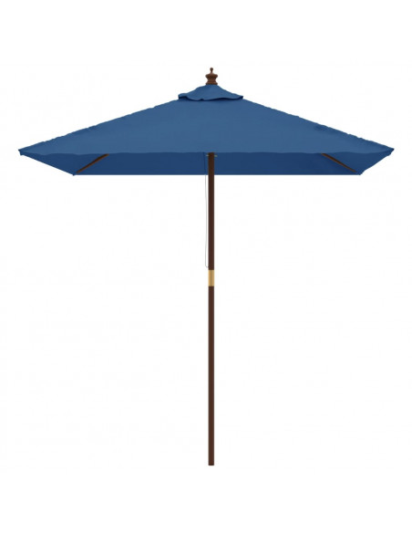 Ombrellone da Giardino con Palo in Legno Azzurro 198x198x231 cm