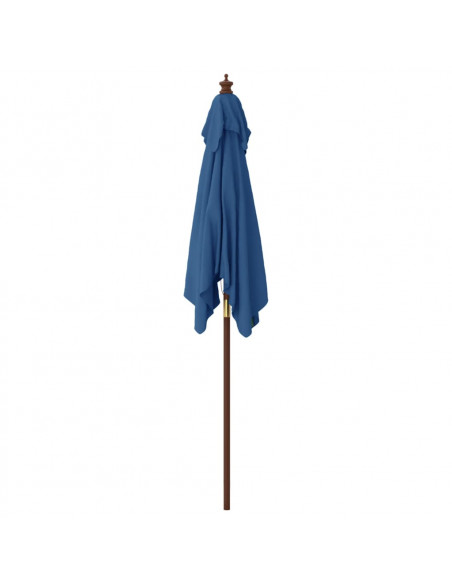 Ombrellone da Giardino con Palo in Legno Azzurro 198x198x231 cm