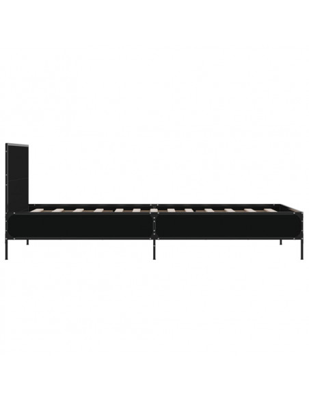 Giroletto Nero 90x190 cm in Legno Multistrato e Metallo