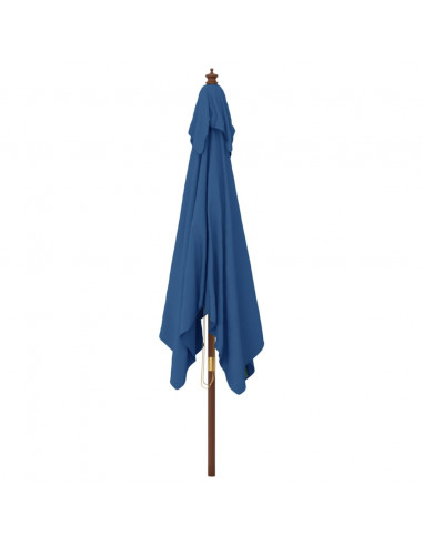 Ombrellone da Giardino con Palo in Legno Azzurro 300x300x273 cm