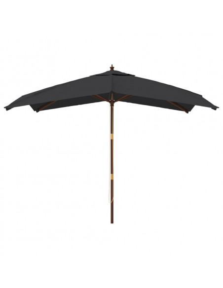 Ombrellone da Giardino con Palo in Legno Nero 300x300x273 cm