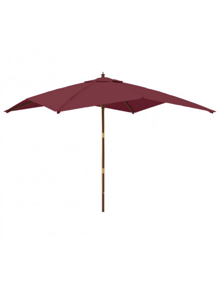 Ombrellone da Giardino Palo Legno Rosso Bordeaux 300x300x273 cm