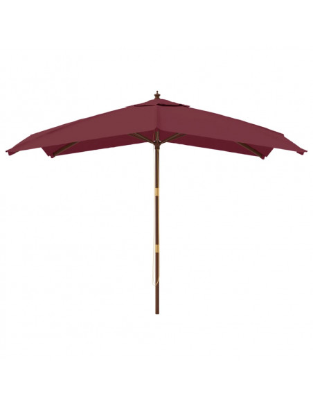 Ombrellone da Giardino Palo Legno Rosso Bordeaux 300x300x273 cm