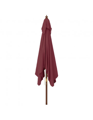 Ombrellone da Giardino Palo Legno Rosso Bordeaux 300x300x273 cm