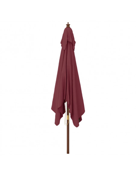 Ombrellone da Giardino Palo Legno Rosso Bordeaux 300x300x273 cm