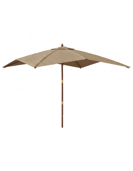 Ombrellone da Giardino con Palo in Legno Tortora 300x300x273 cm