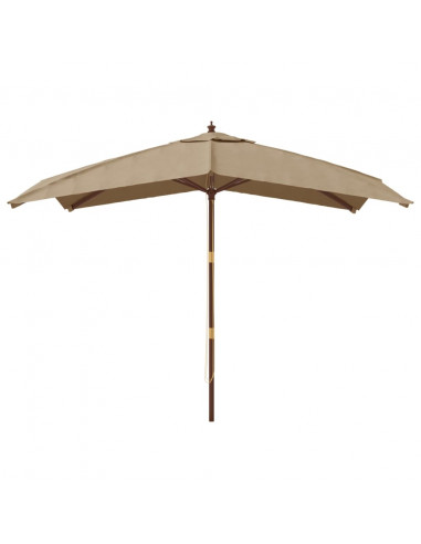 Ombrellone da Giardino con Palo in Legno Tortora 300x300x273 cm