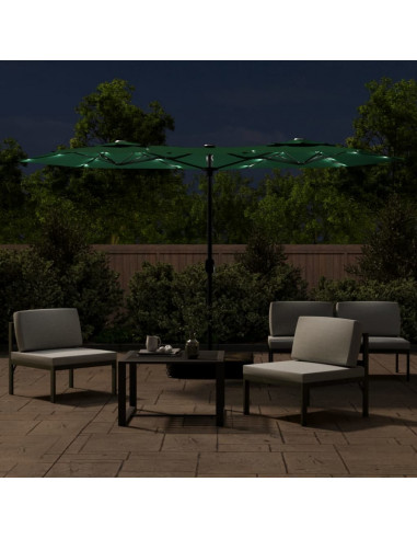 Ombrellone a Doppia Testa con LED Verde 316x240 cm