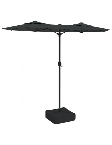 Ombrellone a Doppia Testa con LED Antracite 316x240 cm