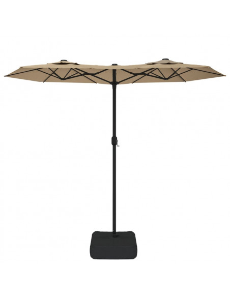 Ombrellone a Doppia Testa con LED Tortora 316x240 cm