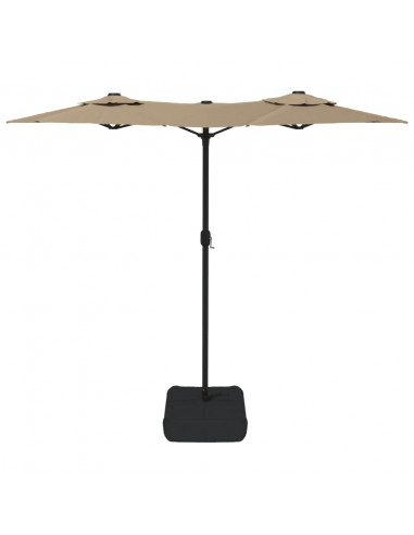 Ombrellone a Doppia Testa con LED Tortora 316x240 cm