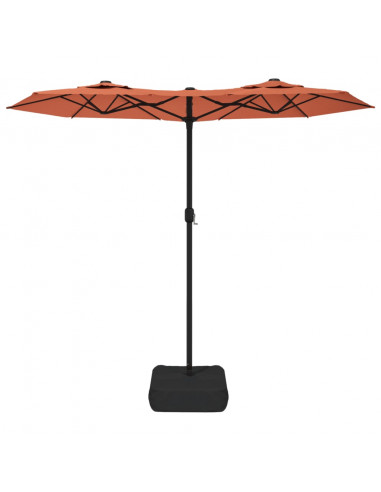Ombrellone a Doppia Testa con LED Terracotta 316x240 cm