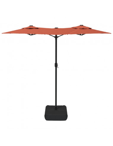 Ombrellone a Doppia Testa con LED Terracotta 316x240 cm