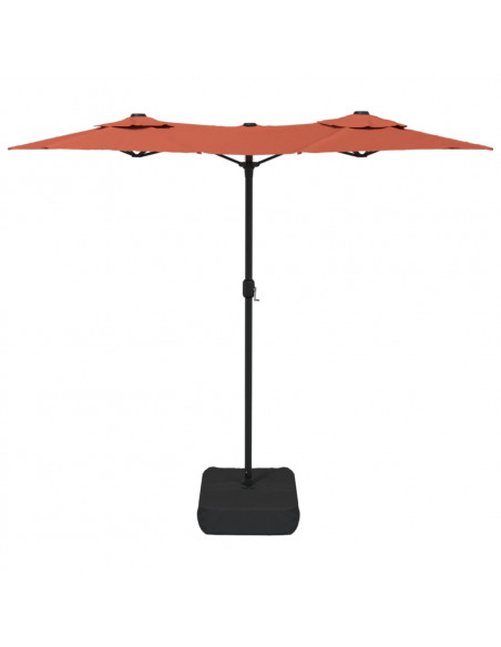 Ombrellone a Doppia Testa con LED Terracotta 316x240 cm