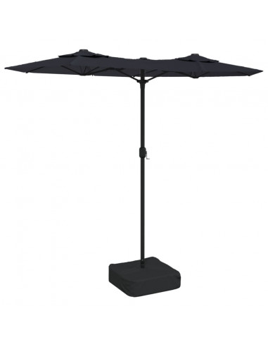 Ombrellone a Doppia Testa con LED Nero 316x240 cm