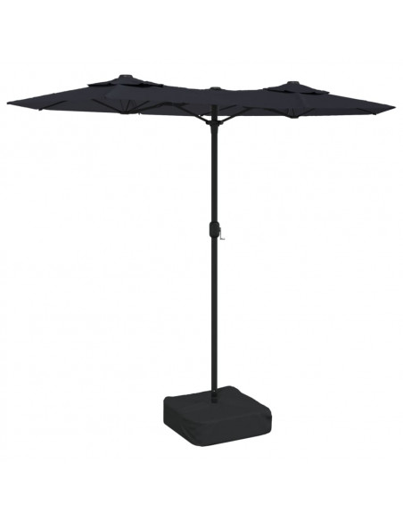 Ombrellone a Doppia Testa con LED Nero 316x240 cm
