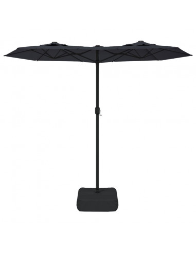 Ombrellone a Doppia Testa con LED Nero 316x240 cm