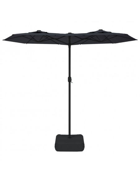 Ombrellone a Doppia Testa con LED Nero 316x240 cm