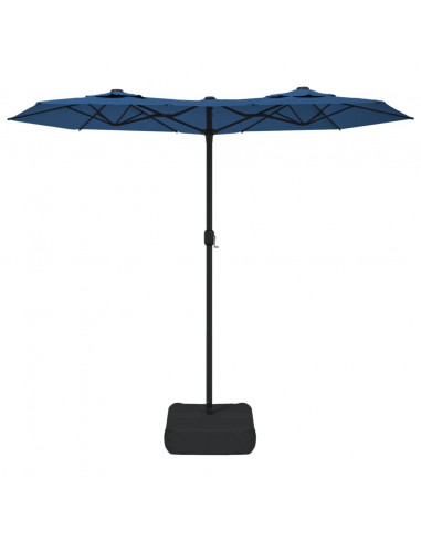 Ombrellone a Doppia Testa con LED Azzurro 316x240 cm