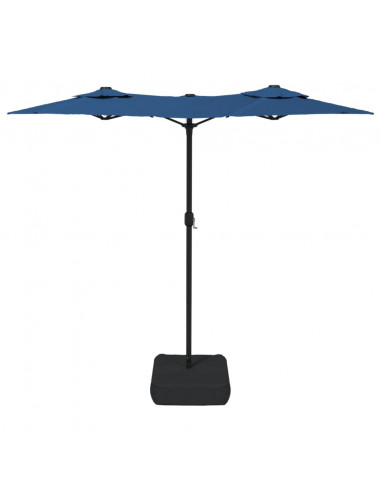 Ombrellone a Doppia Testa con LED Azzurro 316x240 cm