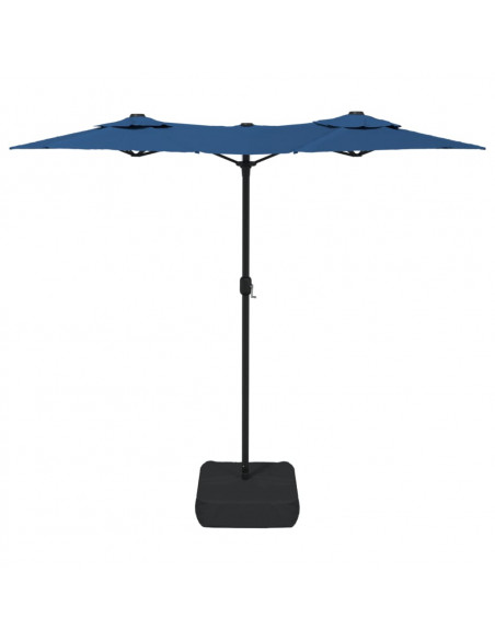 Ombrellone a Doppia Testa con LED Azzurro 316x240 cm