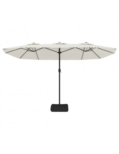 Ombrellone a Doppia Testa con LED Bianco Sabbia 449x245 cm
