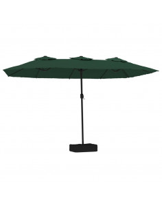 Ombrellone a Doppia Testa con LED Verde 449x245 cm 2