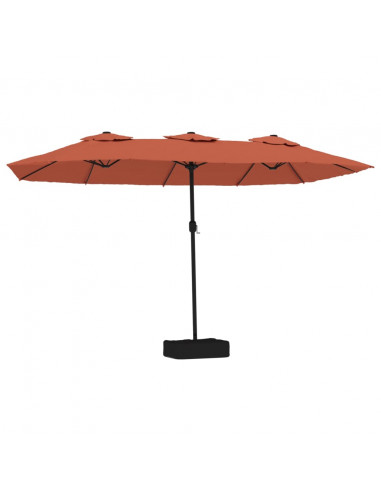 Ombrellone a Doppia Testa con LED Terracotta 449x245 cm