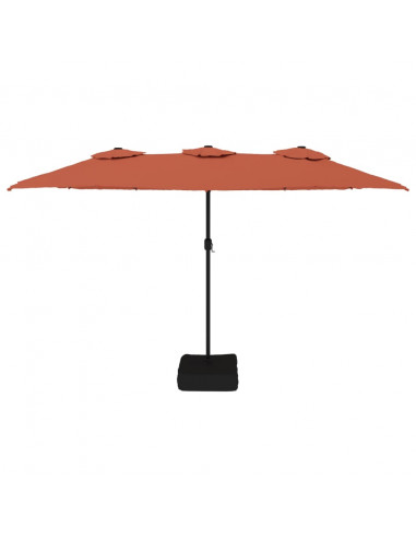 Ombrellone a Doppia Testa con LED Terracotta 449x245 cm