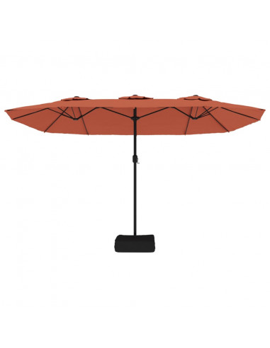 Ombrellone a Doppia Testa con LED Terracotta 449x245 cm