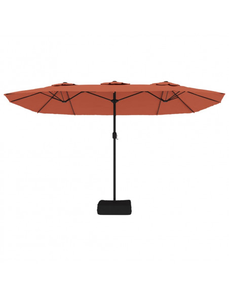 Ombrellone a Doppia Testa con LED Terracotta 449x245 cm