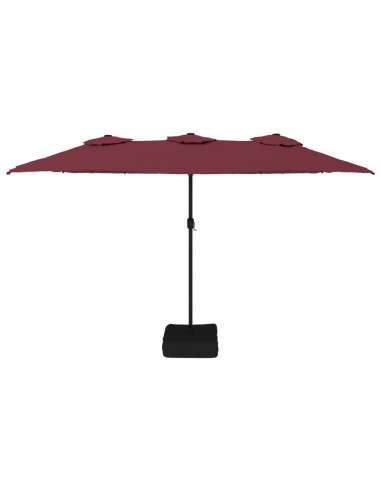 Ombrellone a Doppia Testa Rosso Bordeaux 449x245 cm
