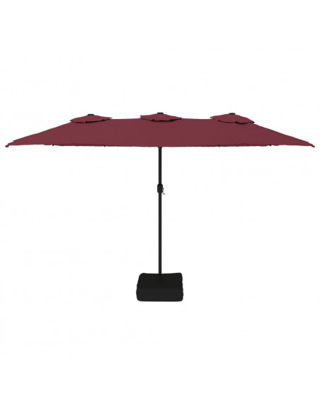 Ombrellone a Doppia Testa Rosso Bordeaux 449x245 cm
