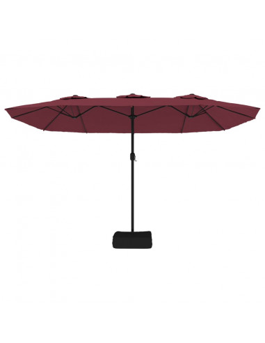 Ombrellone a Doppia Testa Rosso Bordeaux 449x245 cm