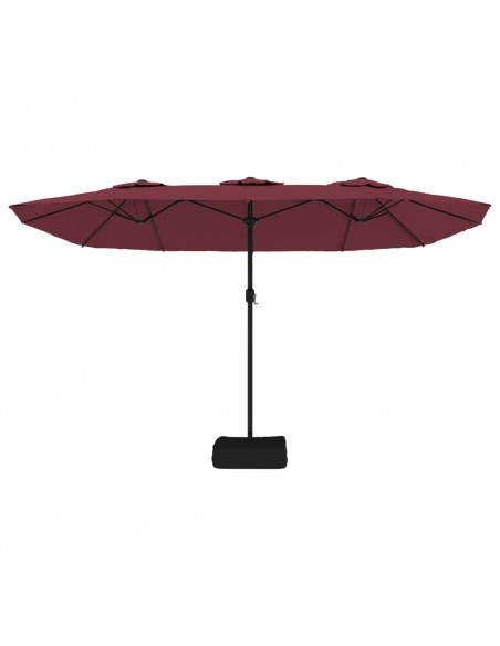 Ombrellone a Doppia Testa Rosso Bordeaux 449x245 cm