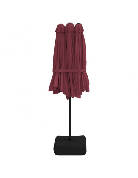 Ombrellone a Doppia Testa Rosso Bordeaux 449x245 cm
