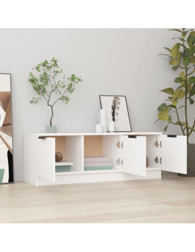 Mobile Porta TV Bianco 102x35x36,5 cm in Legno Multistrato