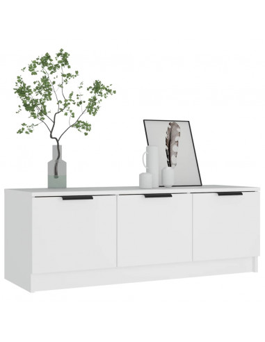 Mobile Porta TV Bianco 102x35x36,5 cm in Legno Multistrato