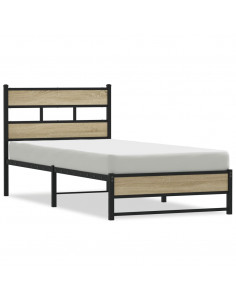 Giroletto senza Materaso in Metallo Rovere Sonoma 80x200 cm 2