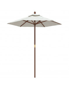 Ombrellone da Giardino con Palo in Legno Sabbia 196x231 cm 2