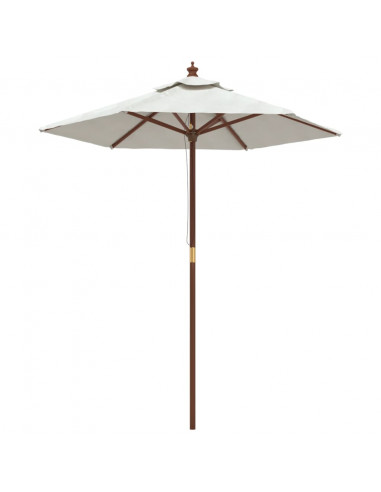 Ombrellone da Giardino con Palo in Legno Sabbia 196x231 cm